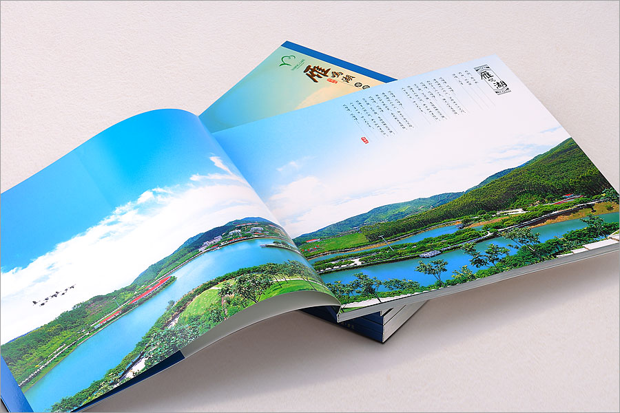 黑眼睛廣告為雁鳴湖旅游度假村印刷的大型風光畫冊之內頁全景部分